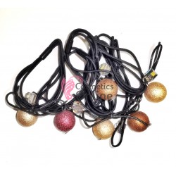 Elastice pentru codite Cod EL023 AA, set 6 bucati Negre cu decoratiuni